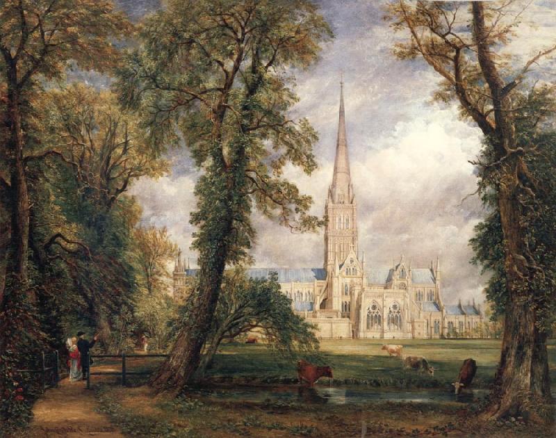 John Constable Salisbury cathedral from the bishop's garden china oil painting image